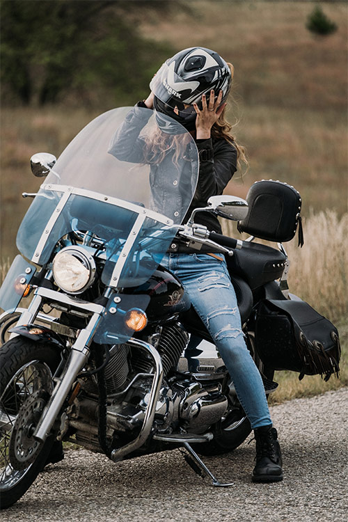 Fotoshooting Motorrad Frau