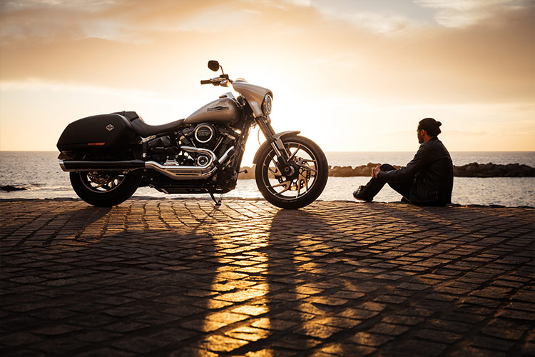 Motorrad Fotoshooting Sonnenuntergang